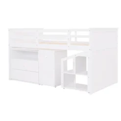 Twin Size Low Loft Bed With Storage Steps And Portable Desk-ModernLuxe 15 Twin Size Low Loft Bed With Storage Steps And Portable Desk-ModernLuxe -Kids’ Furniture Store GUEST a7932844 887a 4906 b773 0cb8bd22cdfd
