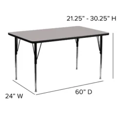 Flash Furniture 24''W X 60''L Rectangular HP Laminate Activity Table - Standard Height Adjustable Legs -Kids’ Furniture Store GUEST a81ff4f6 1c9d 49a0 98e4 9c39e61169ce