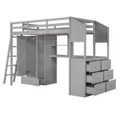 Twin Size Loft Bed With Wardrobe, Drawers And Desk With Shelves - ModernLuxe -Kids’ Furniture Store GUEST a8342441 9f79 43b8 ab8f 97d4543227d5