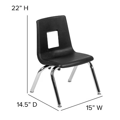 Emma And Oliver Student Stack School Chair - 12-inch 5 Emma And Oliver Student Stack School Chair - 12-inch - Image 5