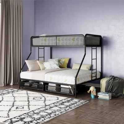 Twin Over Full Jeremy Bunk Bed With Storage Drawers Black - Room & Joy 9 Twin Over Full Jeremy Bunk Bed With Storage Drawers Black - Room & Joy - Image 9