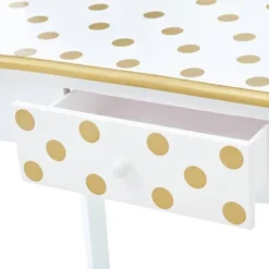 Fashion Polka Dot Gisele Play Vanity Set With Led Mirror White/Gold - Teamson Kids -Kids’ Furniture Store GUEST ab0681c8 53fe 4186 a732 cfc0a27d59ac