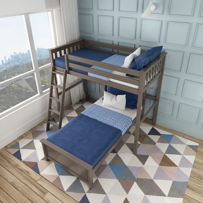 Max & Lily L-Shaped Twin Over Twin Bunk Bed 4 Max & Lily L-Shaped Twin Over Twin Bunk Bed - Image 4