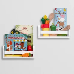 2pk Kids' 10" Floating Wall Mount Bookshelf Set White - RiverRidge Home -Kids’ Furniture Store GUEST adee4863 3a76 44ff 9c2f 65d41d614452