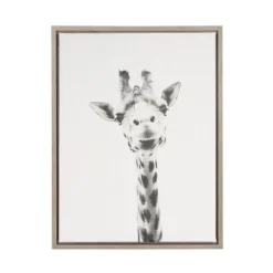 24" X 18" Giraffe Framed Canvas Art - Uniek -Kids’ Furniture Store GUEST ae5c3e47 568f 4d4e 9651 e8f57736ba9c
