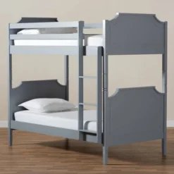 Twin Mariana Wood Bunk Bed Gray - Baxton Studio 9 Twin Mariana Wood Bunk Bed Gray - Baxton Studio -Kids’ Furniture Store GUEST ae5da94e 101e 42ea 9067 b0fbe1e9d497