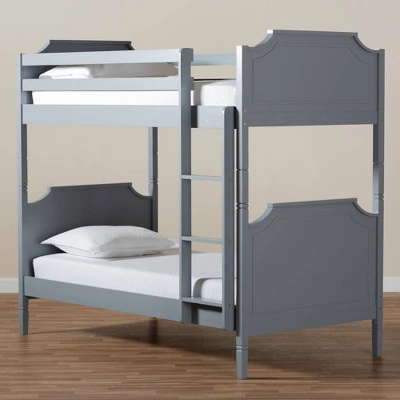 Twin Mariana Wood Bunk Bed Gray - Baxton Studio 5 Twin Mariana Wood Bunk Bed Gray - Baxton Studio - Image 5