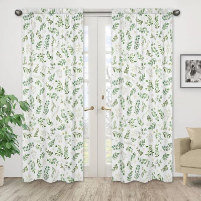 2pk Botanical Leaf Window Panel - Sweet Jojo Designs 1 2pk Botanical Leaf Window Panel - Sweet Jojo Designs