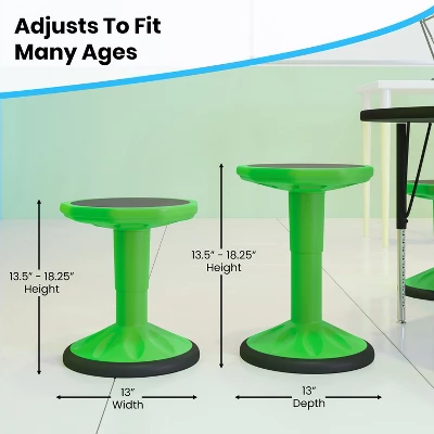 Flash Furniture Carter Adjustable Height Kids Flexible Active Stool For Classroom And Home With Non-Skid Bottom, 14" - 18" Seat Height 11 Flash Furniture Carter Adjustable Height Kids Flexible Active Stool For Classroom And Home With Non-Skid Bottom, 14" - 18" Seat Height - Image 11
