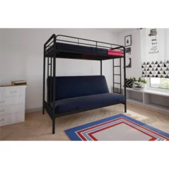 Twin Over Futon Leonora Metal Bunk Bed - Room & Joy -Kids’ Furniture Store GUEST afe80c29 90a0 41c5 985d 89671905c50a