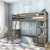 Max & Lily Twin High Loft Bed With Bookcase And Desk