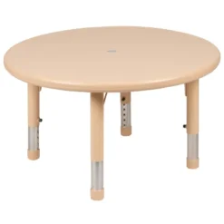 Emma And Oliver 33" Round Plastic Height Adjustable Activity Table Set With 4 Chairs -Kids’ Furniture Store GUEST b04d97a7 9bff 4147 aaad 47f3341e23cc 1