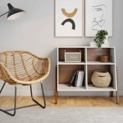 Telos Matte Walnut Storage Unit White - Nathan James -Kids’ Furniture Store GUEST b1511fcc 4249 41b4 9bf5 23528478079d