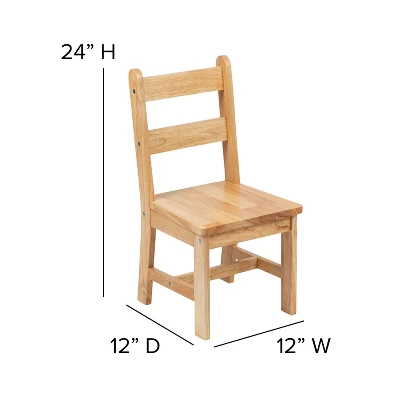 Emma And Oliver Kids 3 Piece Solid Hardwood Table And Chair Set For Playroom, Kitchen 11 Emma And Oliver Kids 3 Piece Solid Hardwood Table And Chair Set For Playroom, Kitchen - Image 11
