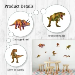 T-Rex And Friends Wall Decor - Decalcomania -Kids’ Furniture Store GUEST b1e83498 587f 477c 9cda d60e0a61a3bd