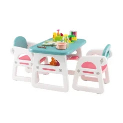 Costway 3-Piece Kids Table And Chair Set Toddler Activity Study Desk With Building Blocks -Kids’ Furniture Store GUEST b2142cd5 51fa 4527 b552 4df5d43b5af2