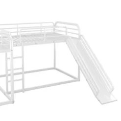 Full And Twin Size L-Shaped Metal Bunk Bed With Slide And Ladder-ModernLuxe -Kids’ Furniture Store GUEST b2aff155 db6c 43b4 8487 338db58d0a27