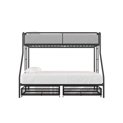 Twin Over Full Jeremy Bunk Bed With Storage Drawers Black - Room & Joy 3 Twin Over Full Jeremy Bunk Bed With Storage Drawers Black - Room & Joy - Image 3