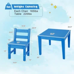 Costway 3PCS Kids Table & 2 Chairs Set Outdoor Heavy-Duty All-Weather Activity Table Set -Kids’ Furniture Store GUEST b4b6c682 b73b 4884 a712 ae7dbf66e57a