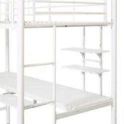 Twin Analise Metal Loft Bed With Wood Desk - Saracina Home -Kids’ Furniture Store GUEST b4bbba92 aba8 44d4 9b1e 7ffe5362405a