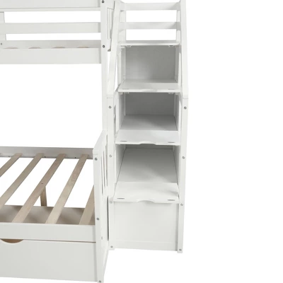 Twin Over Full Bunk Bed With Drawers,Storage Staircase And Slide-ModernLuxe 8 Twin Over Full Bunk Bed With Drawers,Storage Staircase And Slide-ModernLuxe - Image 8
