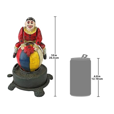 Design Toscano Spinning Acrobat Clown On Globe Authentic Iron Mechanical Bank 5 Design Toscano Spinning Acrobat Clown On Globe Authentic Iron Mechanical Bank - Image 5