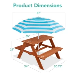 Best Choice Products Kids Wooden Picnic Table, Outdoor Activity Table W/ Adjustable Umbrella, Built-In Seats 13 Best Choice Products Kids Wooden Picnic Table, Outdoor Activity Table W/ Adjustable Umbrella, Built-In Seats -Kids’ Furniture Store GUEST b5d71aa5 bffc 4f88 a4e3 11c462cd2991