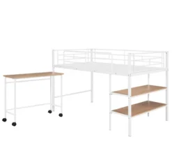 Twin Size Metal Loft Bed With Desk And Shelves - ModernLuxe 14 Twin Size Metal Loft Bed With Desk And Shelves - ModernLuxe -Kids’ Furniture Store GUEST b6f07ce8 6ce9 4987 b5cc 9b14cbf3f34c