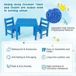 Costway 3PCS Kids Table & 2 Chairs Set Outdoor Heavy-Duty All-Weather Activity Table Set -Kids’ Furniture Store GUEST b7370a0d 9064 456b a1f2 5b5903c34368