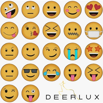 Deerlux Emoji Style Round Funny Smiley Face Kids Area Rug, Heart Eyes Emoji Rug, 36'' X 36'' 3 Deerlux Emoji Style Round Funny Smiley Face Kids Area Rug, Heart Eyes Emoji Rug, 36'' X 36'' - Image 3