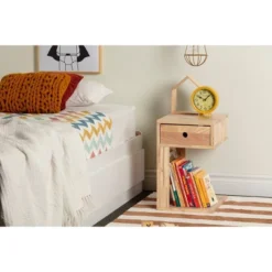 Sweedi Solid Wood 1 Drawer Nightstand Natural Wood - South Shore -Kids’ Furniture Store GUEST b9d277ae 05fe 4c22 81c3 34110692746c