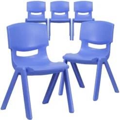 Emma And Oliver 5 Pack Plastic Stackable School Chair With 15.5'' Seat Height -Kids’ Furniture Store GUEST b9d42ba3 8b81 477f ad3c 6d0d979976a3