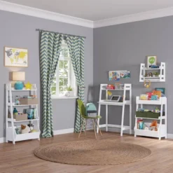 Kids' Desk With Ladder Shelf Storage And 2 Bonus Magnetic Art Display Bars White - RiverRidge Home -Kids’ Furniture Store GUEST bc38fba0 9bbb 4d61 8f14 6b06cb63928e 1