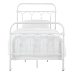 Twin Caledonia Metal Bed Antique White - Inspire Q -Kids’ Furniture Store GUEST bcc4a1ed ca5c 4c91 8d42 c6e45369a5d0