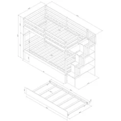 Twin Over Twin Bunk Bed With Trundle, Stairs And Storage Shelves-ModernLuxe -Kids’ Furniture Store GUEST bcffc792 f371 40c0 8e66 05ac422361a4