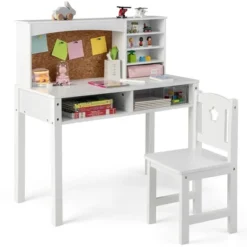 Costway Kids Desk And Chair Set Study Writing Workstation With Hutch & Bulletin Board -Kids’ Furniture Store GUEST bd41e6dc bb8c 42c8 9773 14ef1e75f8c8
