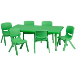 Flash Furniture 24"W X 48"L Rectangular Plastic Height Adjustable Activity Table Set With 6 Chairs 19 Flash Furniture 24"W X 48"L Rectangular Plastic Height Adjustable Activity Table Set With 6 Chairs -Kids’ Furniture Store GUEST be0d274c 1eb8 4993 bcdd 2f0819ea2da9 1