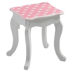 Polka Dot Fashion Prints Vanity Table & Stool Set Pink - Teamson Kids -Kids’ Furniture Store GUEST bec6bb26 3e7f 4cf6 926c 5346cfb0e3a8