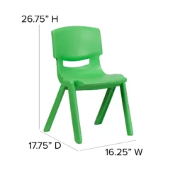 Emma And Oliver 5 Pack Plastic Stackable School Chair With 15.5'' Seat Height -Kids’ Furniture Store GUEST bef00c82 0ccb 436b be40 0857a9bb591d