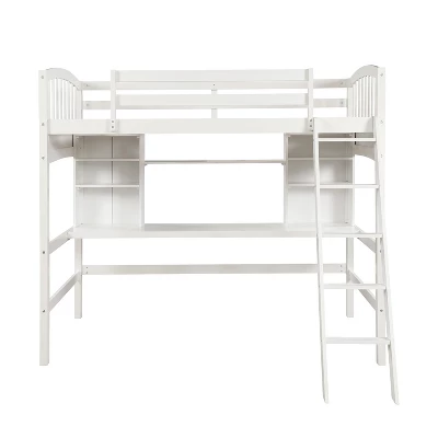Twin Size Loft Bed With Storage Shelves, Desk And Ladder - ModernLuxe 4 Twin Size Loft Bed With Storage Shelves, Desk And Ladder - ModernLuxe - Image 4