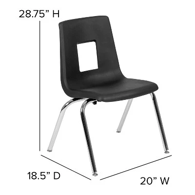 Flash Furniture Advantage 4-pack Student Stack School Chair - 16-inch 4 Flash Furniture Advantage 4-pack Student Stack School Chair - 16-inch - Image 4