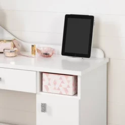 Tiara Makeup Desk Pure White - South Shore -Kids’ Furniture Store GUEST c1981a5b 7efb 4c37 aff9 f26f2d39460e