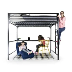 Twin Max Metal Loft Bed With Desk Black - Room & Joy -Kids’ Furniture Store GUEST c1bcfe2b 9481 4168 afec 5259fe7c9c77