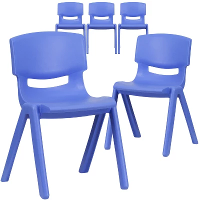 Emma And Oliver 5 Pack Plastic Stackable School Chair With 13.25" Seat Height 11 Emma And Oliver 5 Pack Plastic Stackable School Chair With 13.25" Seat Height - Image 11
