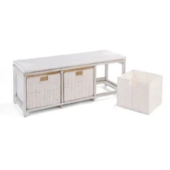 Badger Basket Kid's Storage Bench With Woven Top And Baskets White -Kids’ Furniture Store GUEST c33147cc c14f 4267 bd97 8d817b8726a7