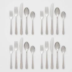 20pc Harrington Flatware Set Silver - Threshold™ -Kids’ Furniture Store GUEST c415e3b7 a834 4e6d 9a1e ec219535a2d0