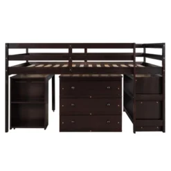 Low Study Full Loft Bed With Cabinets, Shelving And Rolling Portable Desk - ModernLuxe -Kids’ Furniture Store GUEST c45c75b8 ea26 41c3 9c70 921627461df5