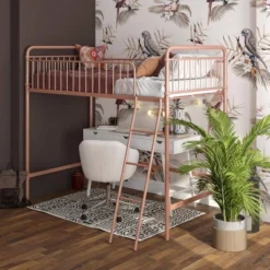 Twin Kaila Metal Loft Bed Rose Gold - Room & Joy -Kids’ Furniture Store GUEST c4832a9b 159d 4855 a178 6e932fdc1403