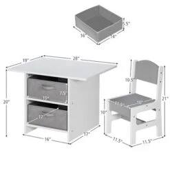 Babyjoy Kids Art Play Wood Table And 2 Chairs Set W/ Storage Baskets Puzzle -Kids’ Furniture Store GUEST c5b85dba 53ba 44ab 9135 f214f025b6f7