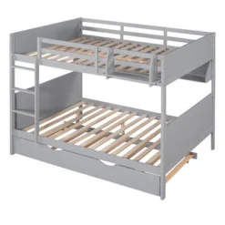 Separable Full-Over-Full Bunk Bed With Twin Size Trundle And Bookshelf - ModernLuxe -Kids’ Furniture Store GUEST c6442f8c 87ab 4462 b294 53853d968072